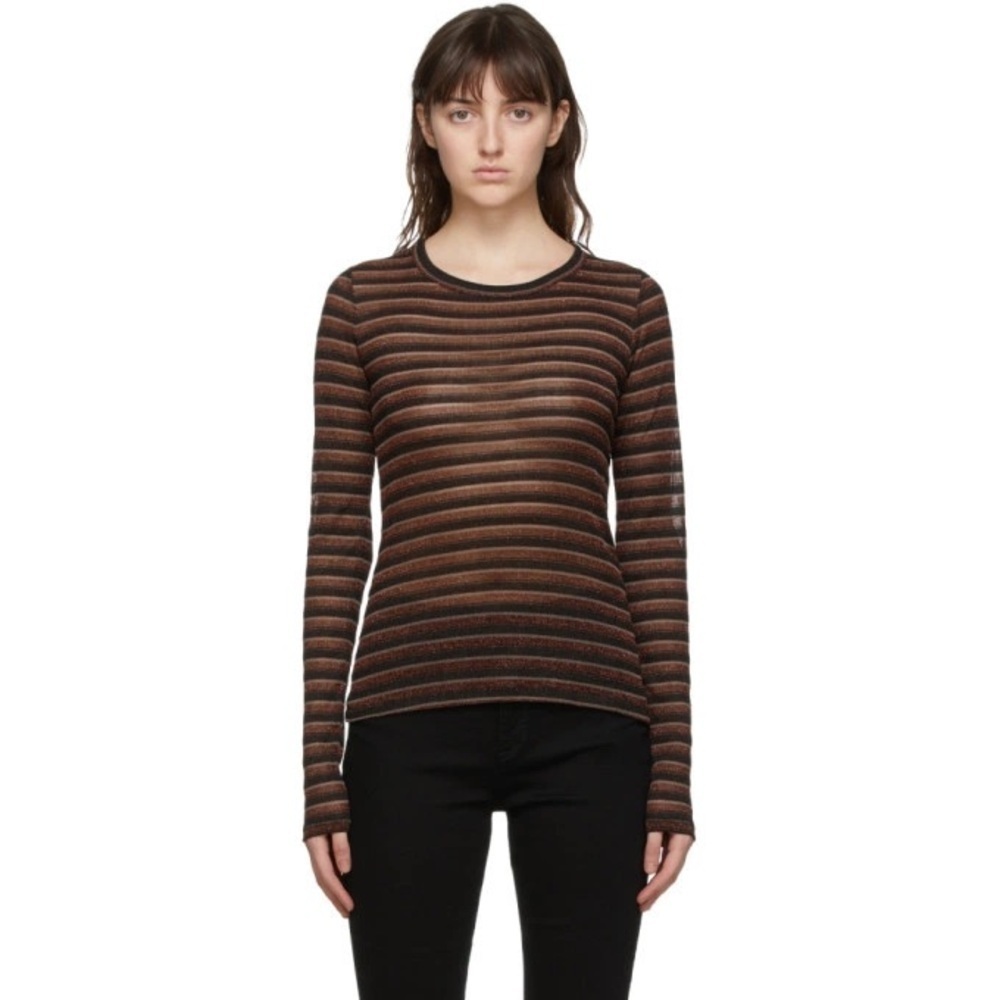 RAG & BONE
Striped Metallic Long Sleeve Tee (T3)